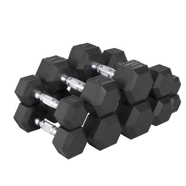 BS1116 Hex Rubber Dumbbell Pair VIP Sports Fitness