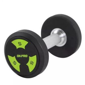 Okpro Gym Equipment Fitness Exercise Urethane PU Round Dumbbell ( 1036 C ) Set Full Set-390Kg